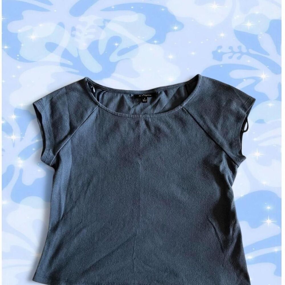 Self Esteem Blue Ribbed Top - Picture 3 of 8